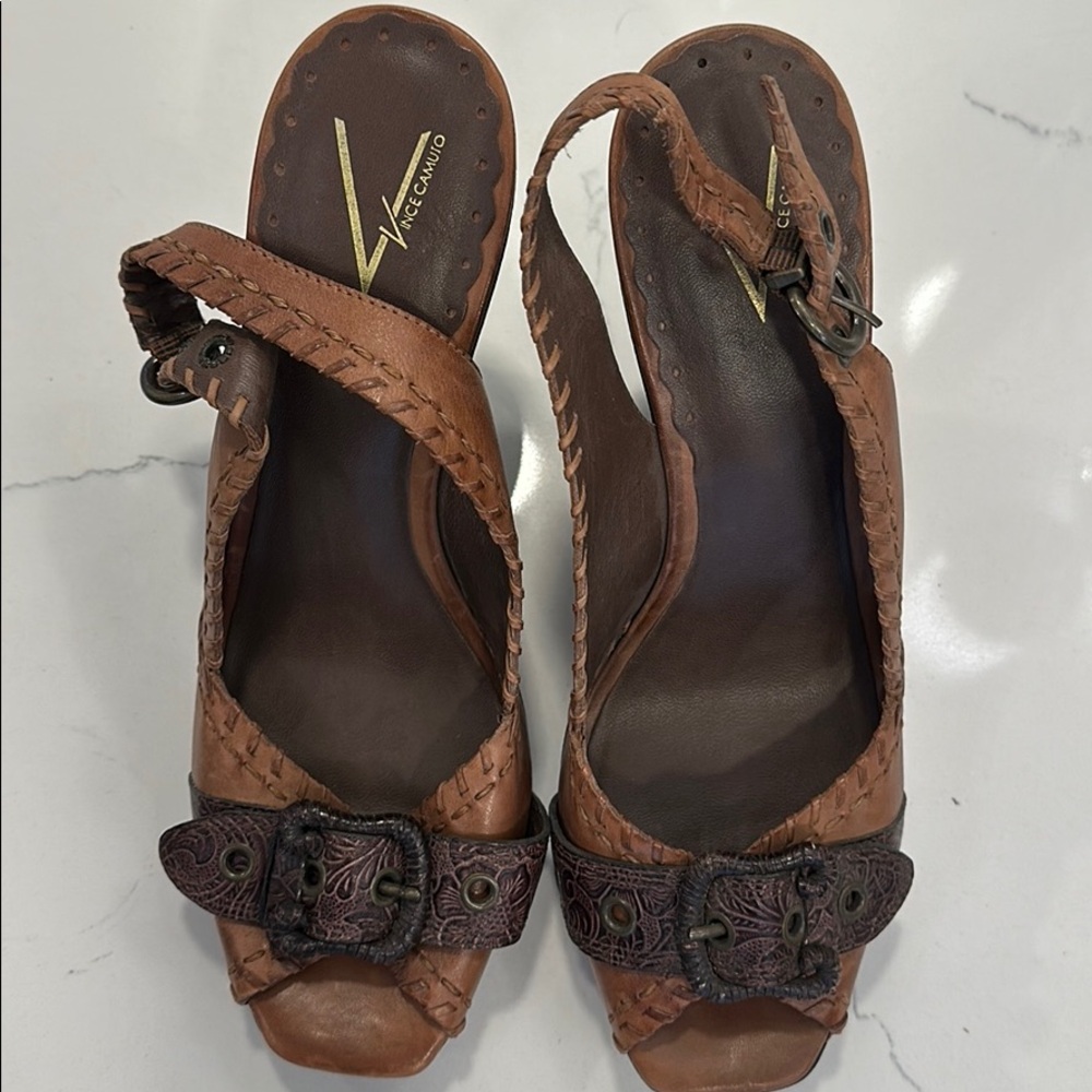 Vince Camino leather wedges